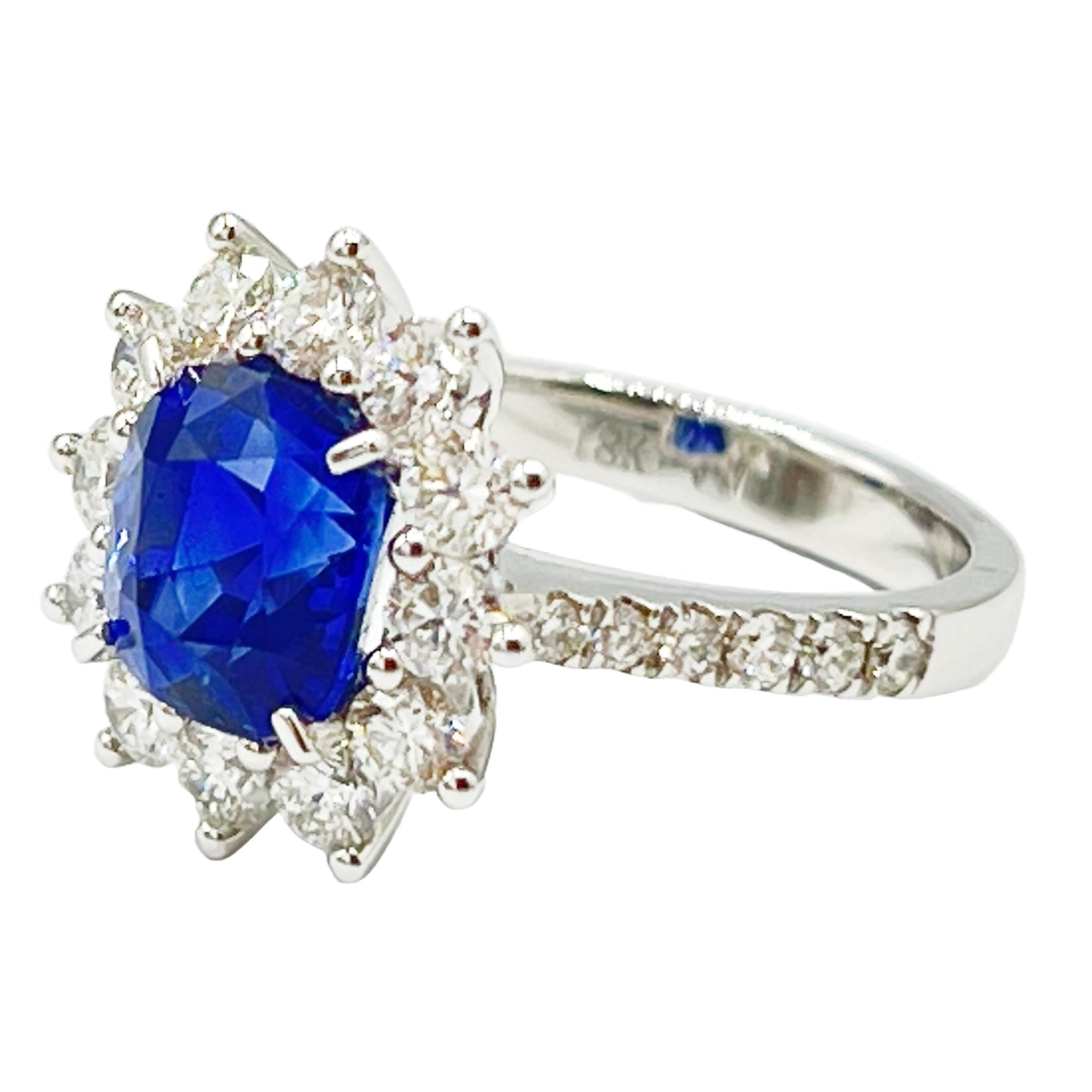 SR055284 - Ring 18KW/5.4G 1SAPP-3.35CT 12RD-1.04CT 12RD--0.22CT