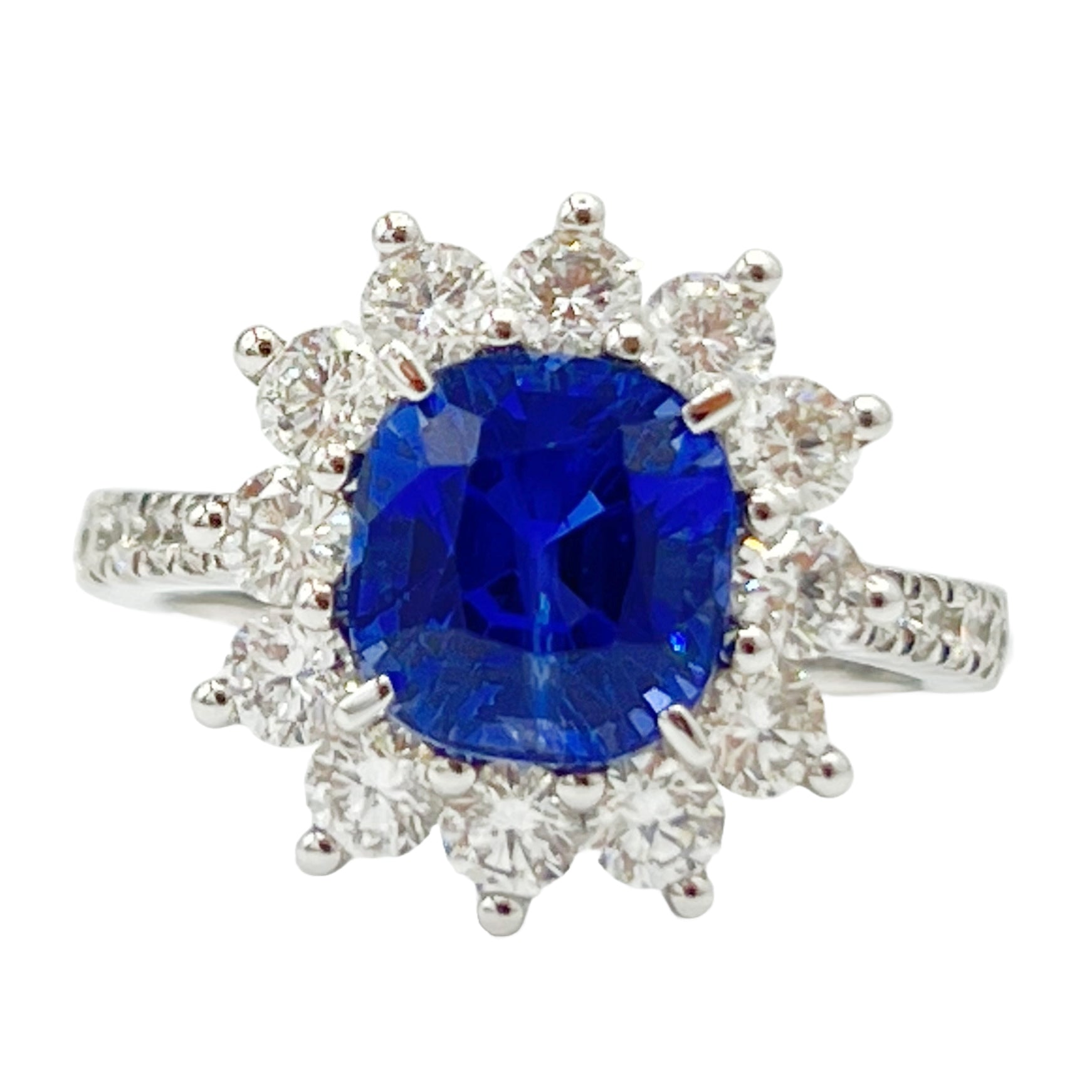 SR055284 - Ring 18KW/5.4G 1SAPP-3.35CT 12RD-1.04CT 12RD--0.22CT