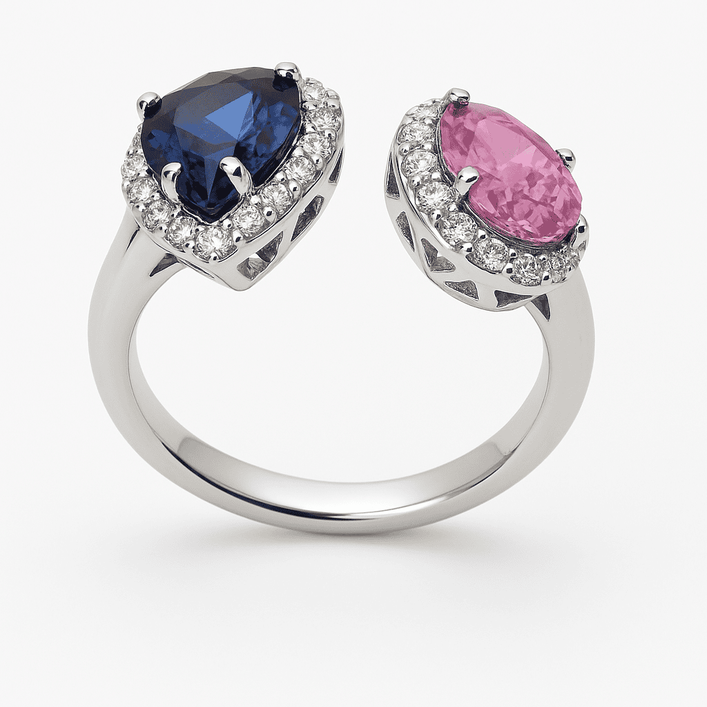 Handmade 18K White Gold Pink Sapphire Ring, 3.33ct