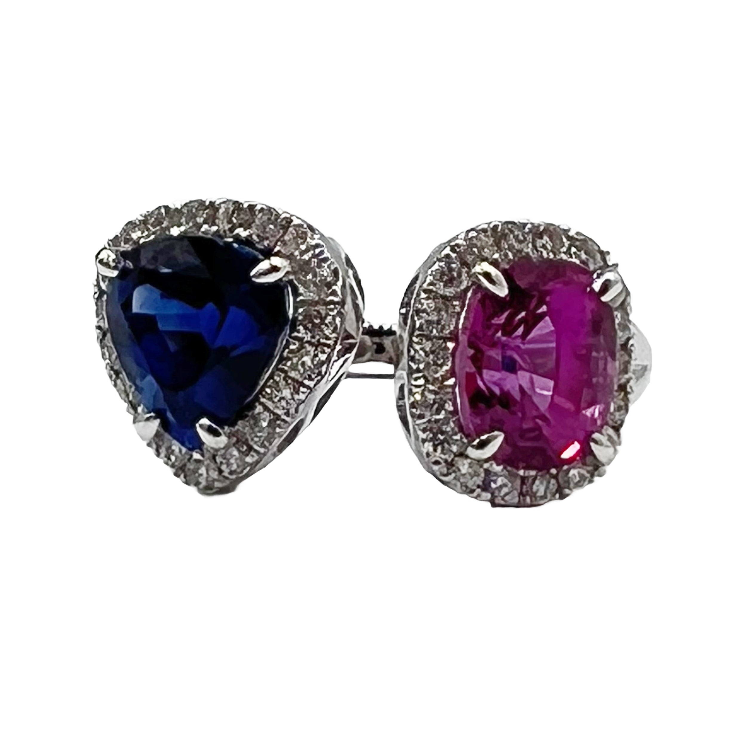 Handmade 18K White Gold Pink Sapphire Ring, 2.26ct