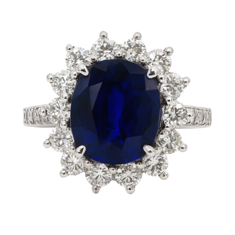 SR055603 - Ring 18KW/5.8G 1SAPP-6.01CT 26RD-1.42CT