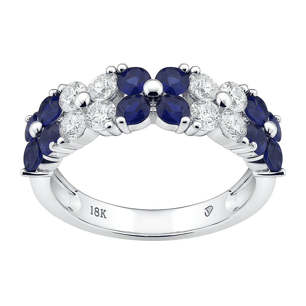18K White Gold Blue Sapphire Ring, 0.92ct