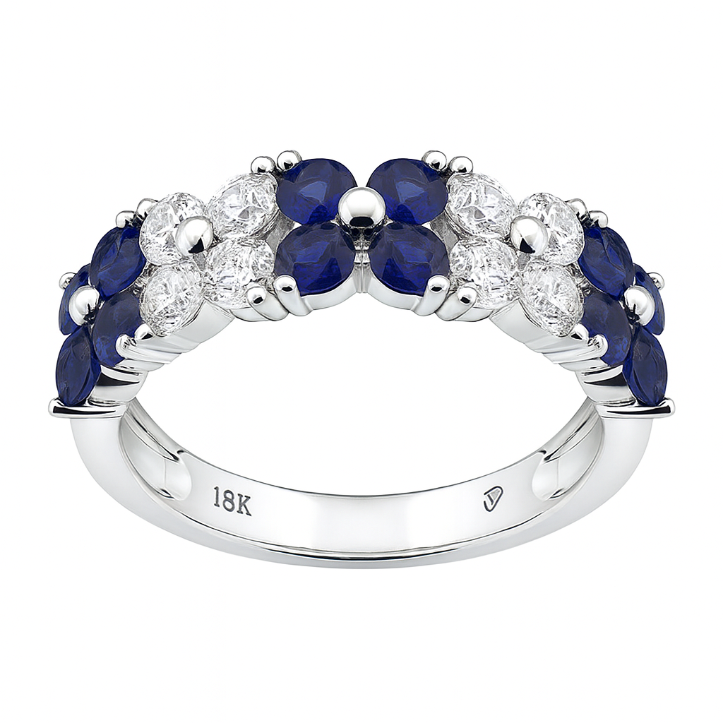 18K White Gold Blue Sapphire Ring, 0.92ct