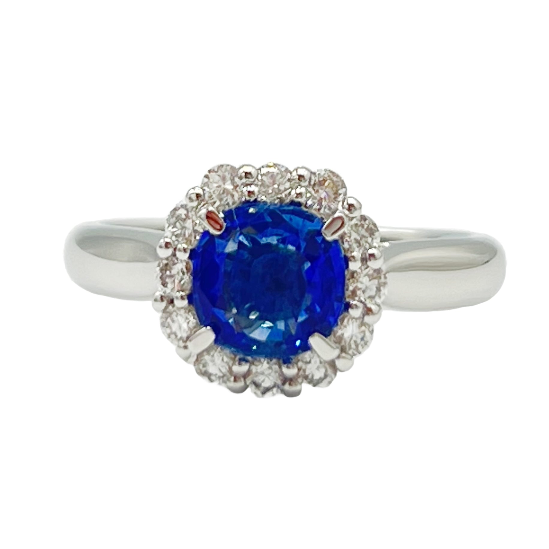 SR055866 - Ring 18KW/4.4G 1SAPP-1.25CT 12RD-0.34CT
