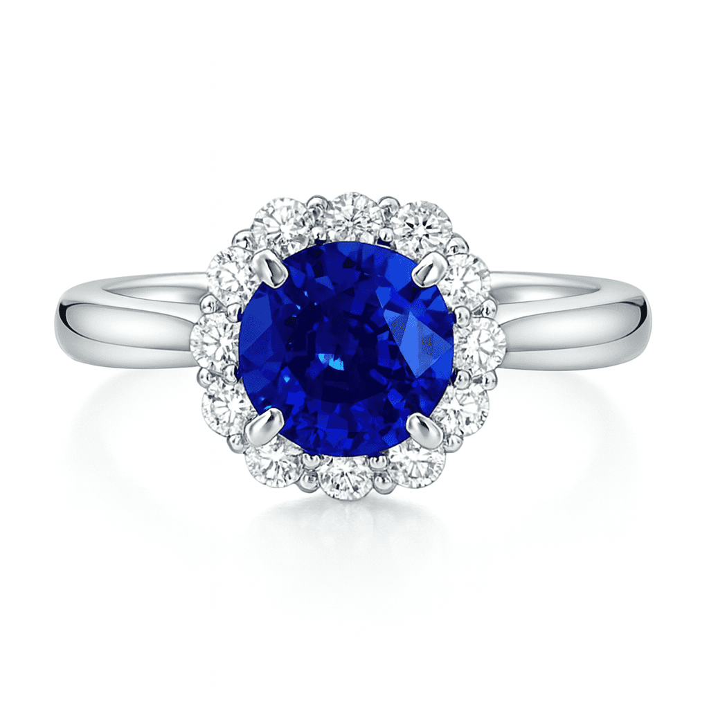 18K White Gold Blue Sapphire Ring, 1.25ct