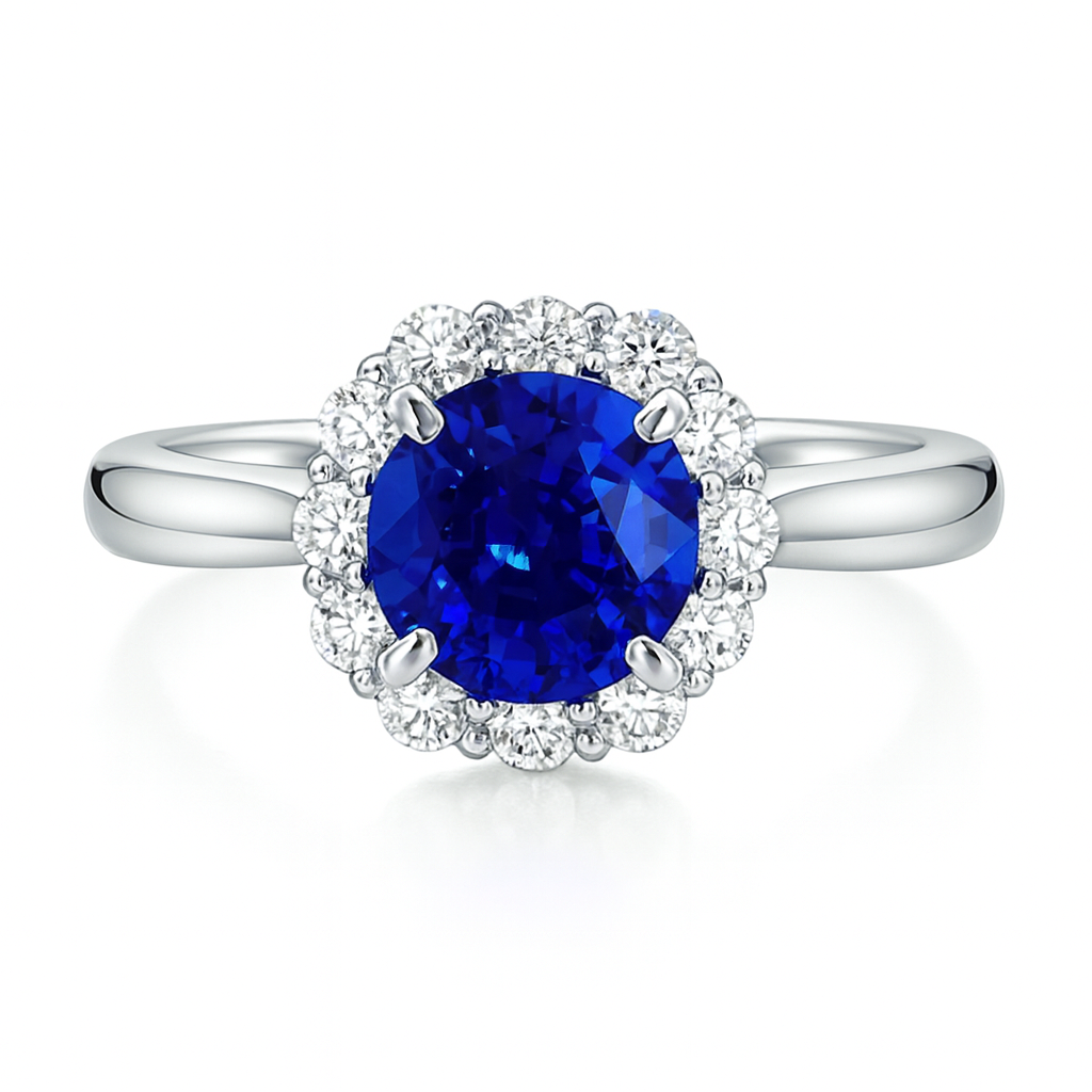 18K White Gold Blue Sapphire Ring, 1.25ct
