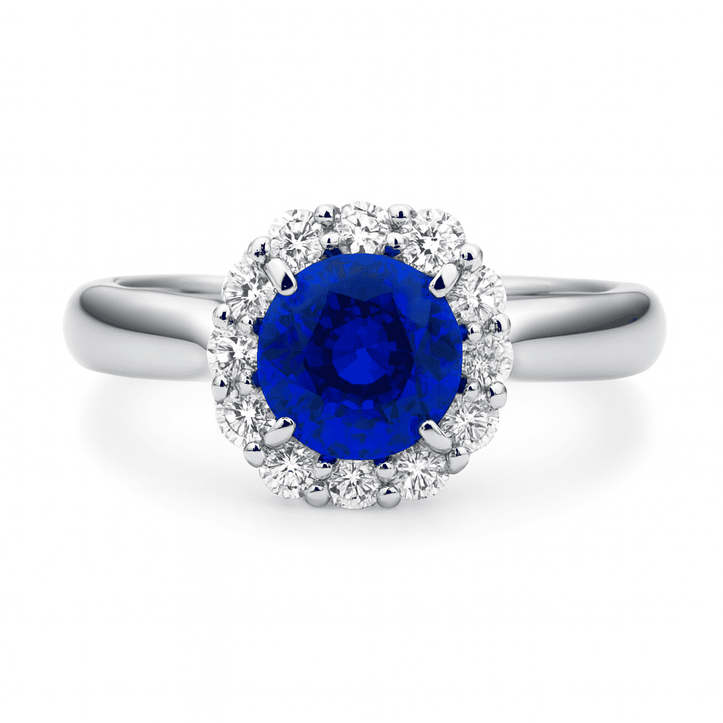 18K White Gold Blue Sapphire Ring, 1.06ct