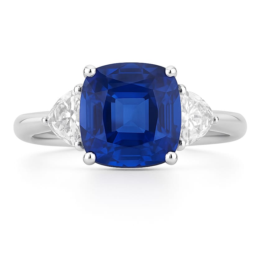 Handmade 18K White Gold Blue Sapphire Ring, 1.59ct