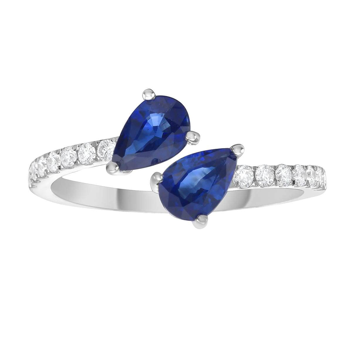 18K White Gold Blue Sapphire Ring, 1.08ct
