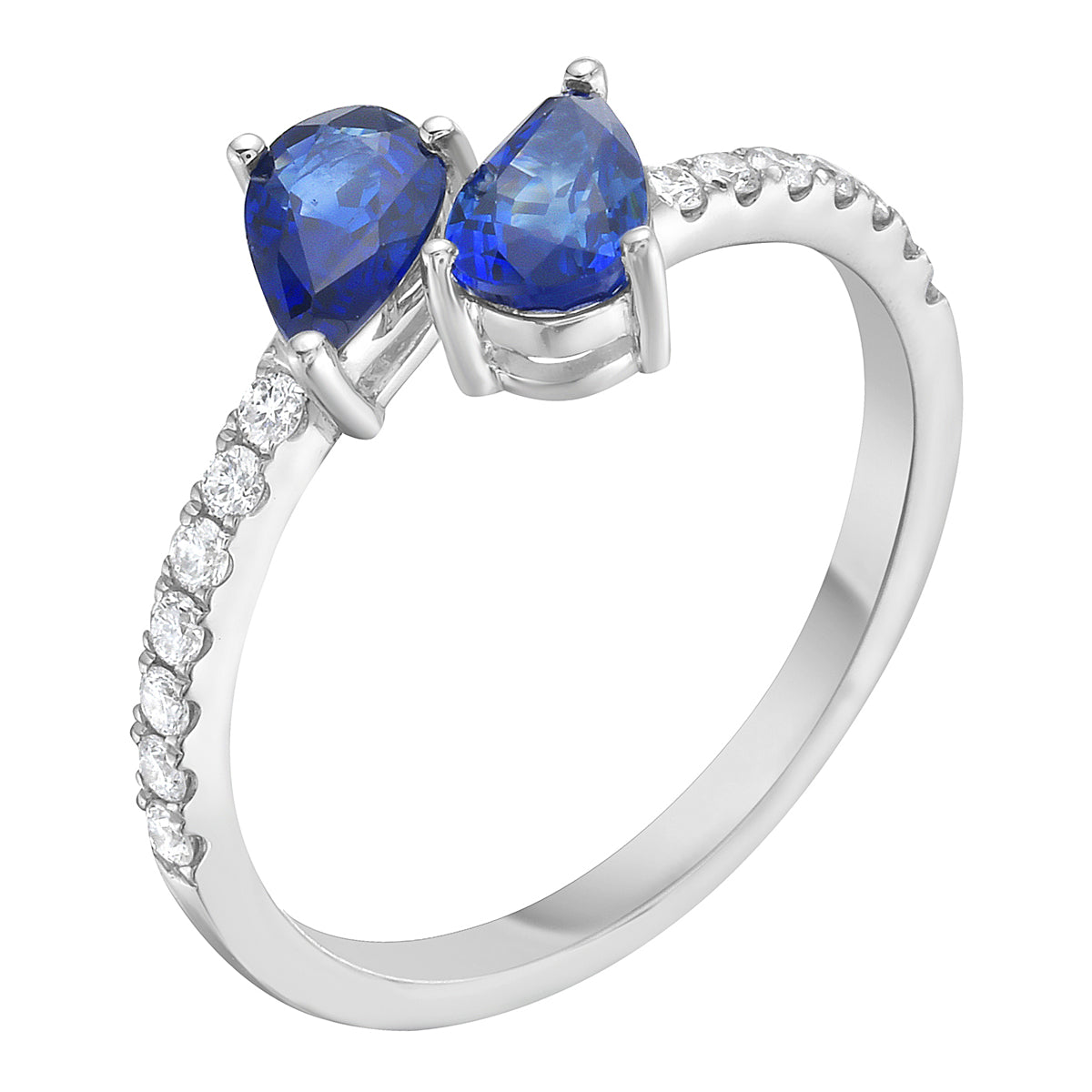SR056086 - Ring 18KW/2.1G 2SAPP-1.08CT 14RD-0.18CT