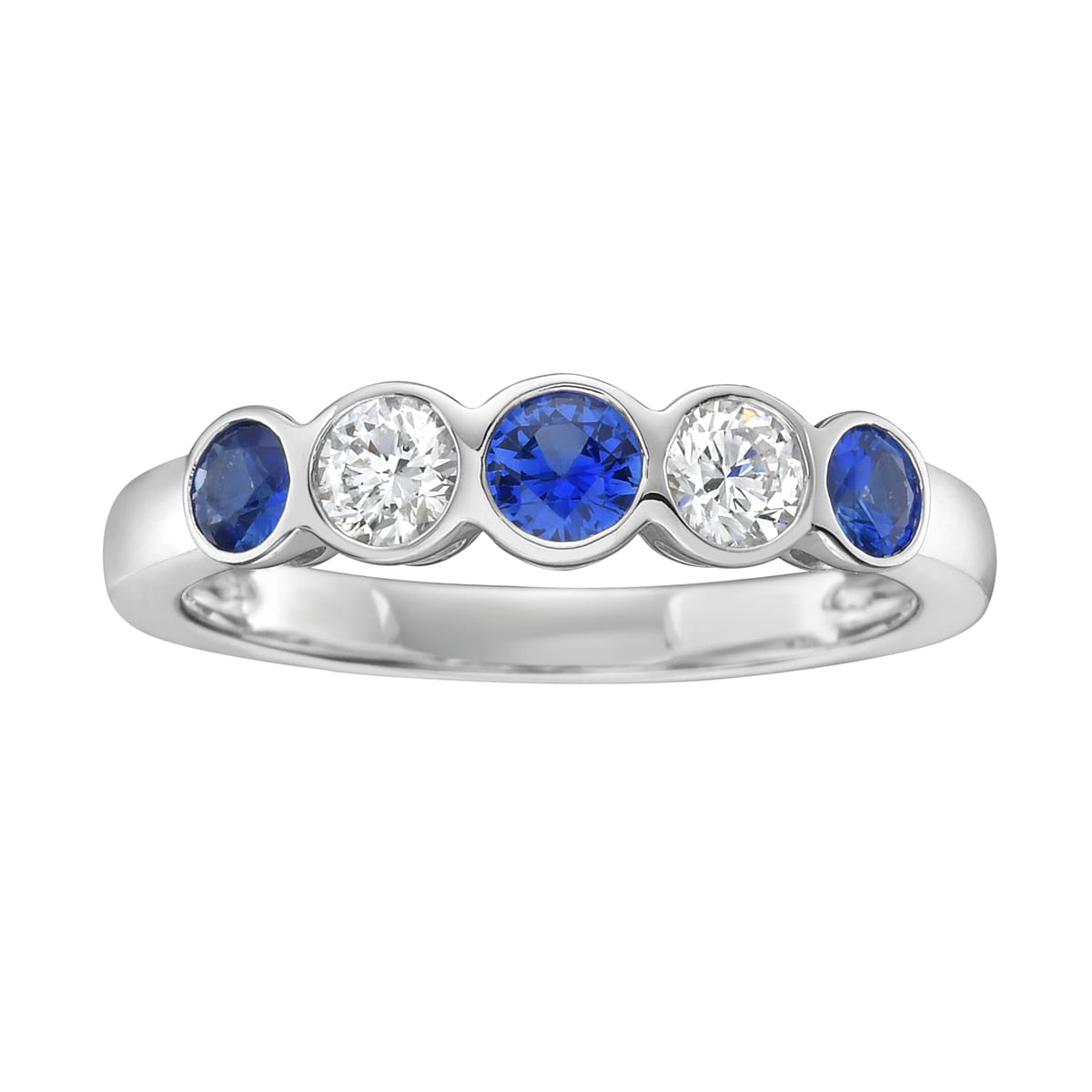 18K White Gold Blue Sapphire Ring, 0.52ct