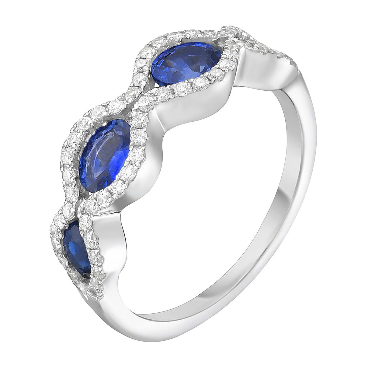 SR056174 - Ring 18KW/3.5G 4SAPP-1.49CT 54RD-0.33CT