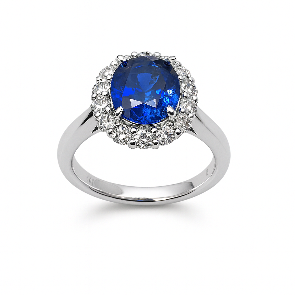 SR056267 - Ring 18KW/4.3G 1SAPP-1.97CT 14RD-0.52CT