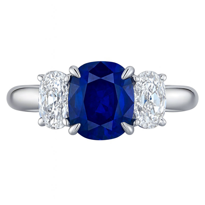SR056283 - Ring 18KW/3.9G 1SAPP-1.69CT 2OV-0.76CT