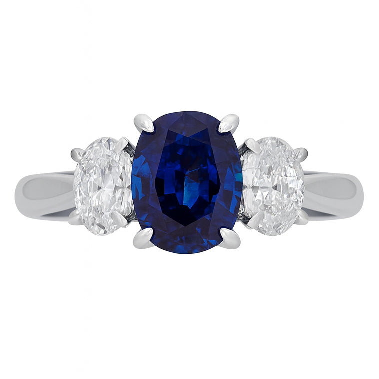 SR056284 - Ring 18KW/4.0G 1SAPP-1.39CT 2OV-0.81CT