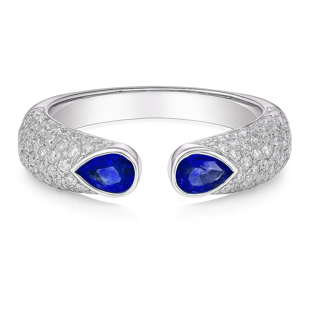 18K White Gold Blue Sapphire Ring, 1.24ct