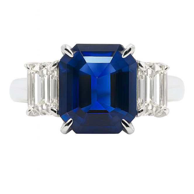 SR056427 - Ring 18KW/4.1G 1SAPP-3.00CT 2EC-0.78CT