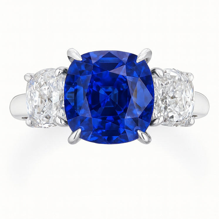 SR056430 - Ring 18KW/4.1G 1SAPP-3.14CT 2DIA-1.42CT