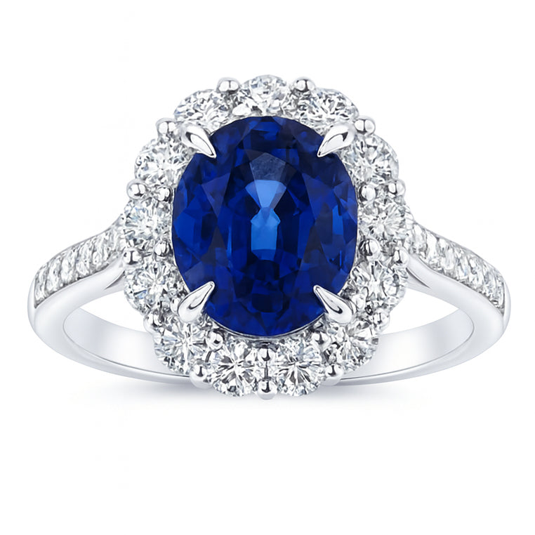 SR056458 - Ring 18KW/3.9G 1SAPP-2.52CT 14RD-0.45CT 14RD-0.11CT