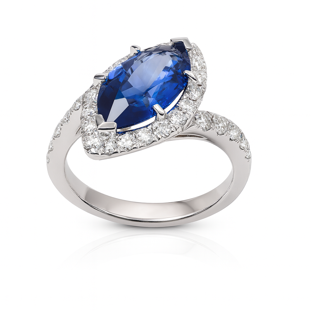 SR056487 - Ring 18KW/4.1G 1SAPP-2.22CT 32RD-0.56CT