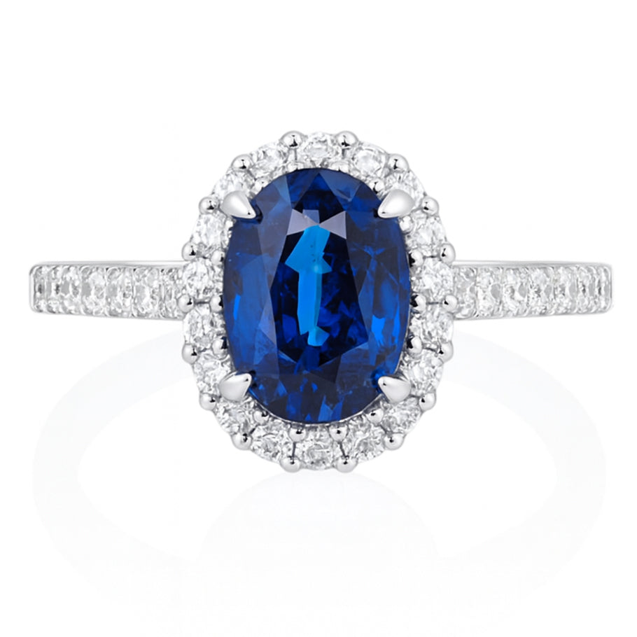 SR056540 - Ring 18KW/3.8G 1SAPP-2.09CT 30RD-0.43CT