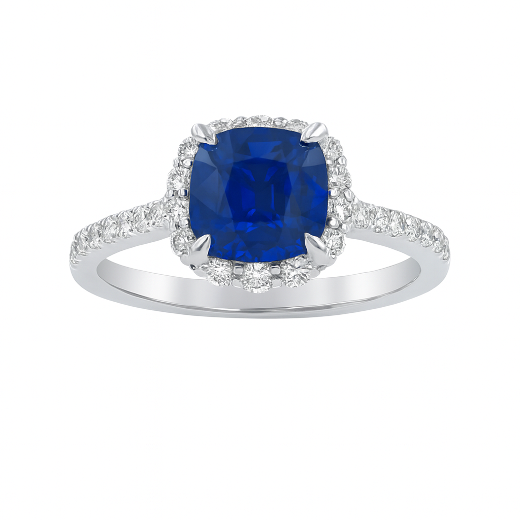 SR056546 - Ring 18KW/3.8G 1SAPP-2.56CT 30RD-0.48CT