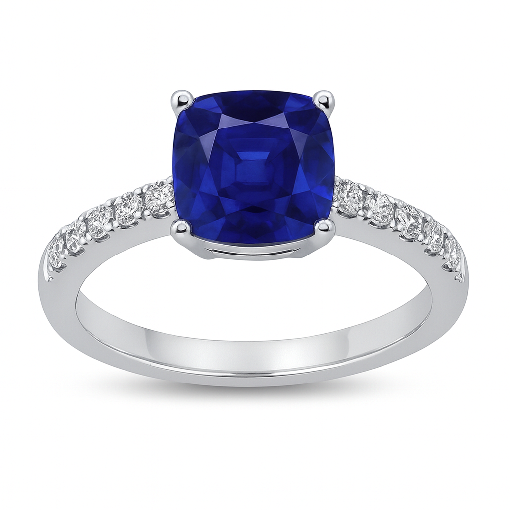 SR056547 - Ring 18KW/2.5G 1SAPP-2.07CT 12RD-0.23CT