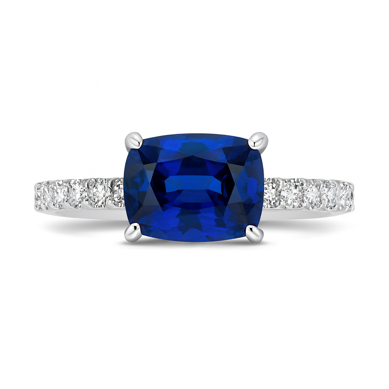SR056550 - Ring 18KW/2.6G 1SAPP-2.08CT 12RD-0.22CT