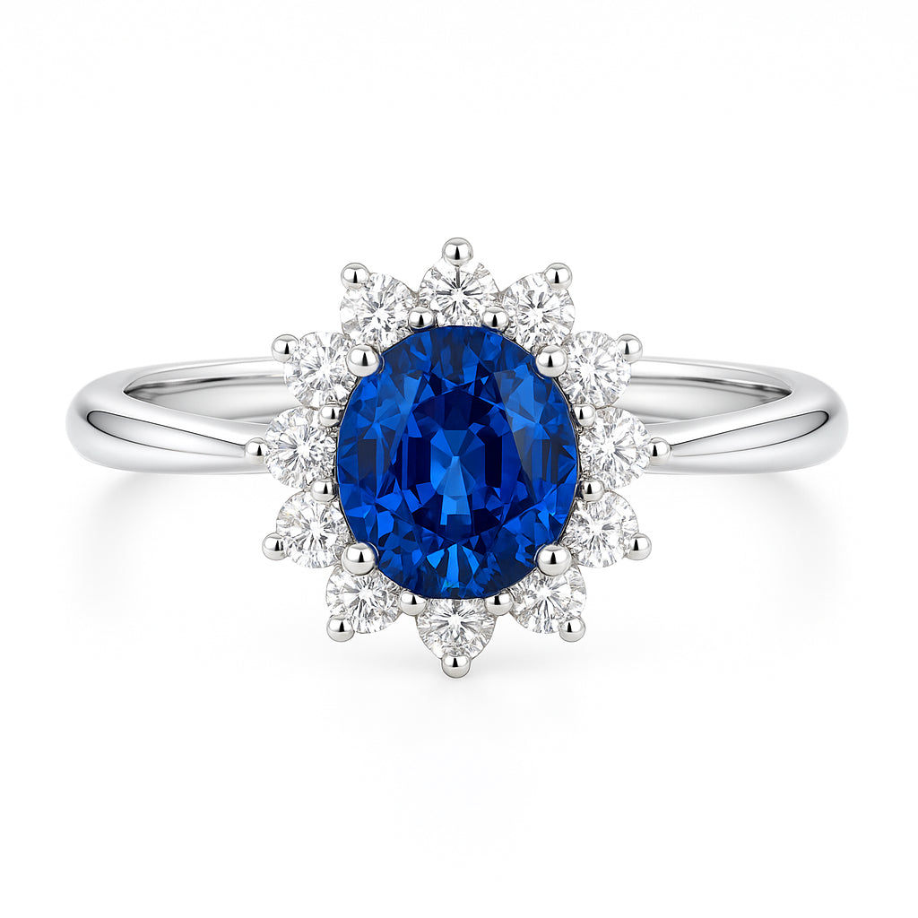 SR056585 - Ring 18KW/3.3G 1SAPP-2.35CT 14RD-0.30CT