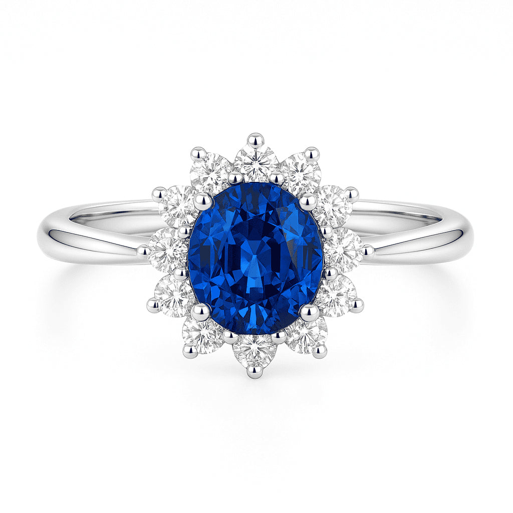Handmade 18K White Gold Blue Sapphire Ring, 2.35ct