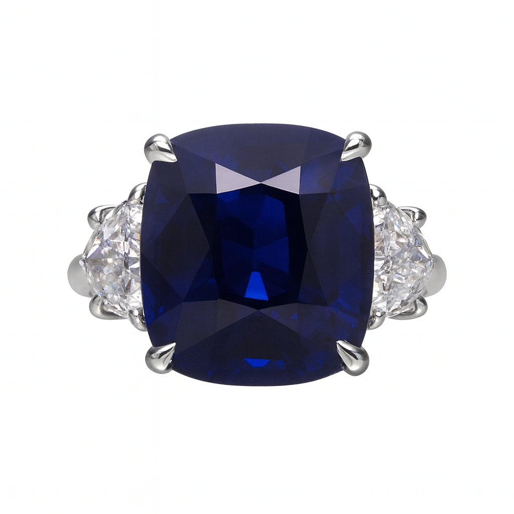 SR056650 - Ring 18KW 1SAPP-10.10CT 2EPIL-1.22CT GIA