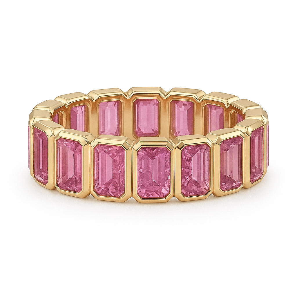 18K Rose Gold Pink Sapphire Ring, 4.8ct
