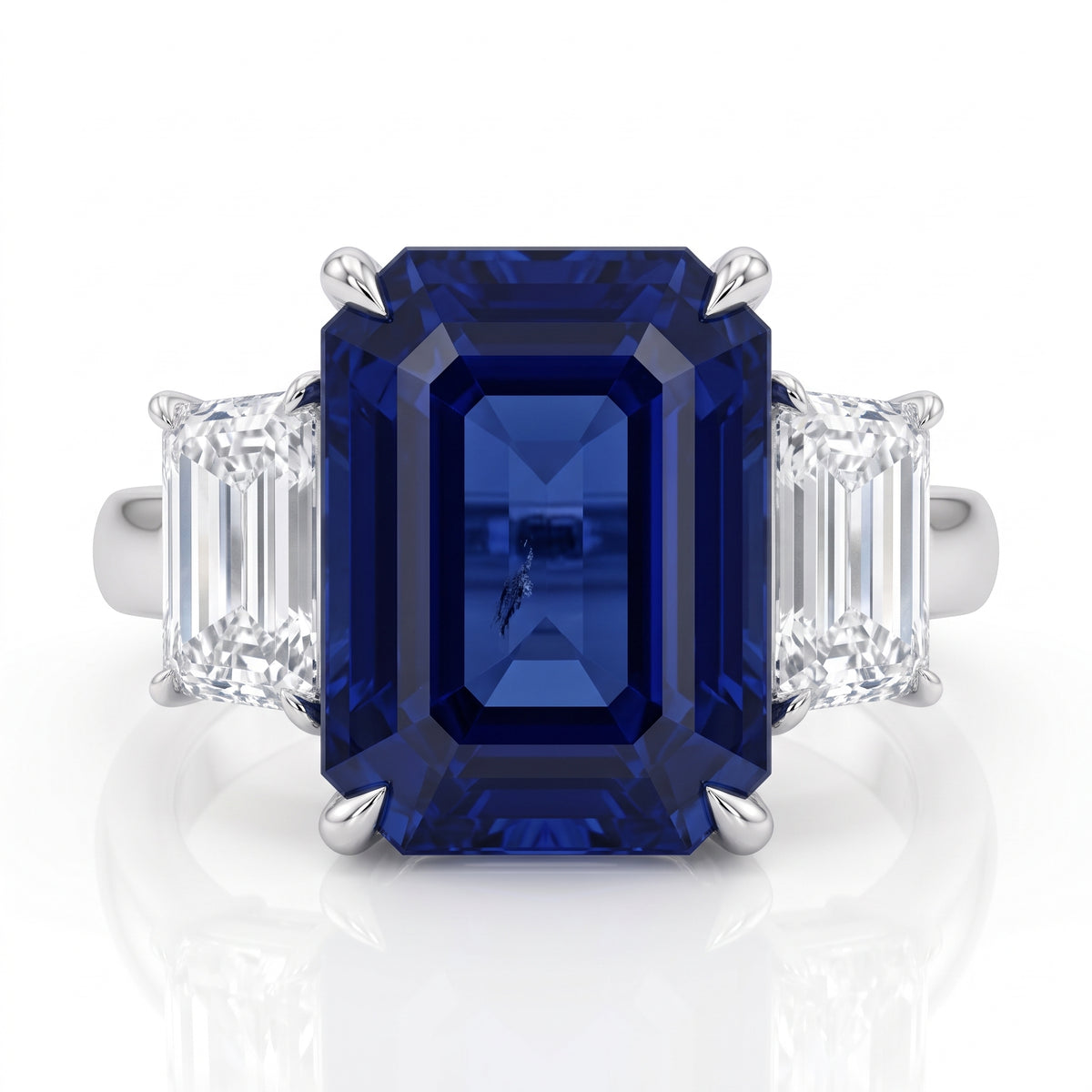 SR057015 - Ring 18KW/4.9G 1SAPP-6.42CT 2RD-1.42CT