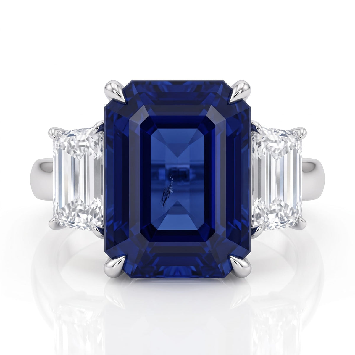 SR057015 - Ring 18KW/4.9G 1SAPP-6.42CT 2RD-1.42CT