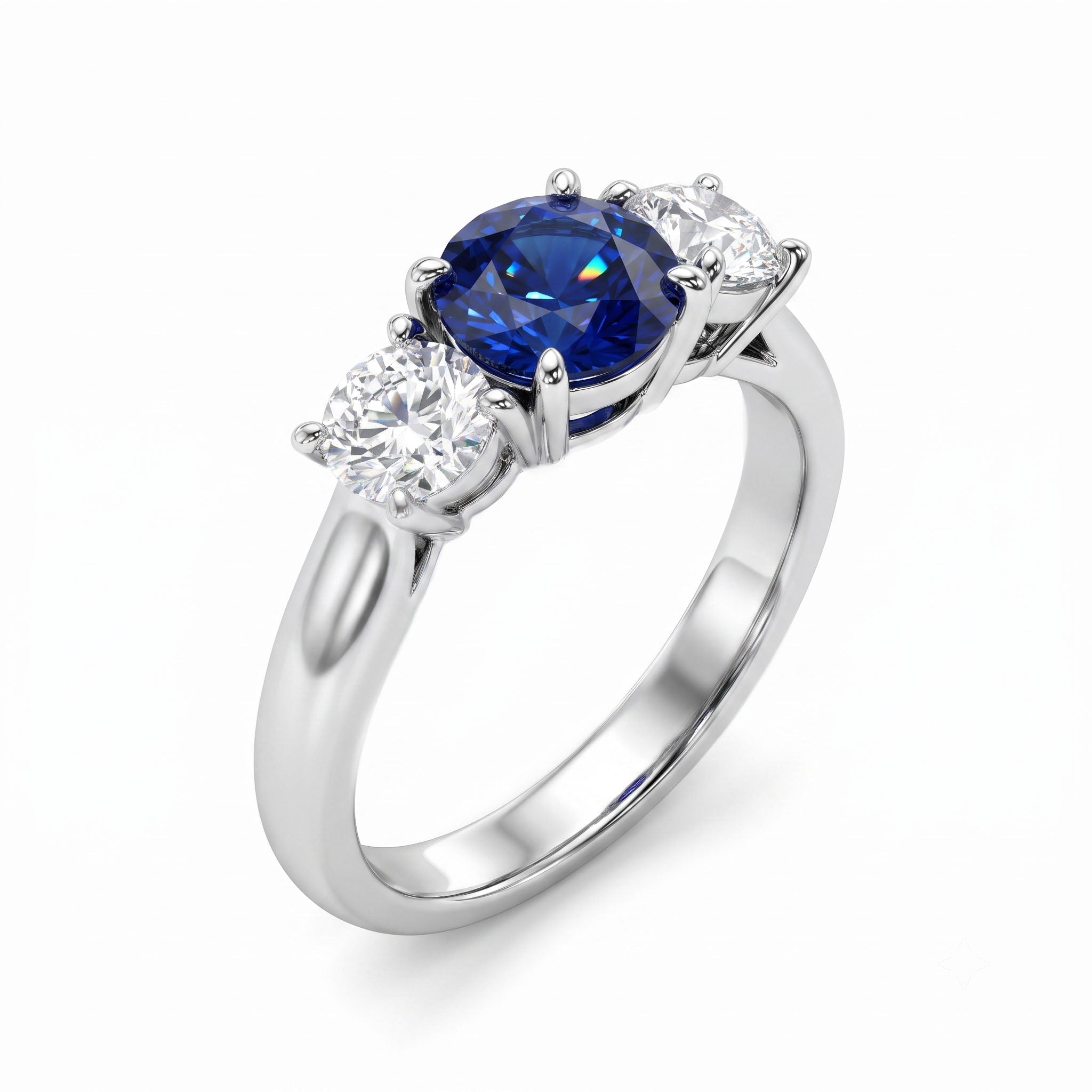 SR057064 - Ring 18KW/3.9G 1SAPP-0.88CT 2RD-0.82CT