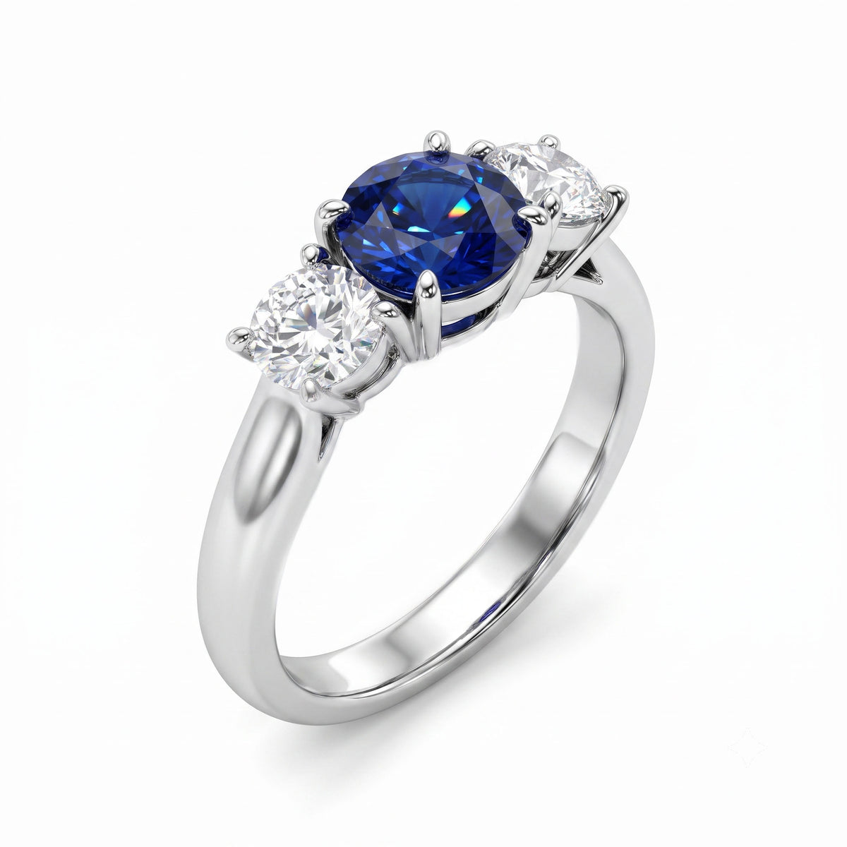 SR057064 - Ring 18KW/3.9G 1SAPP-0.88CT 2RD-0.82CT