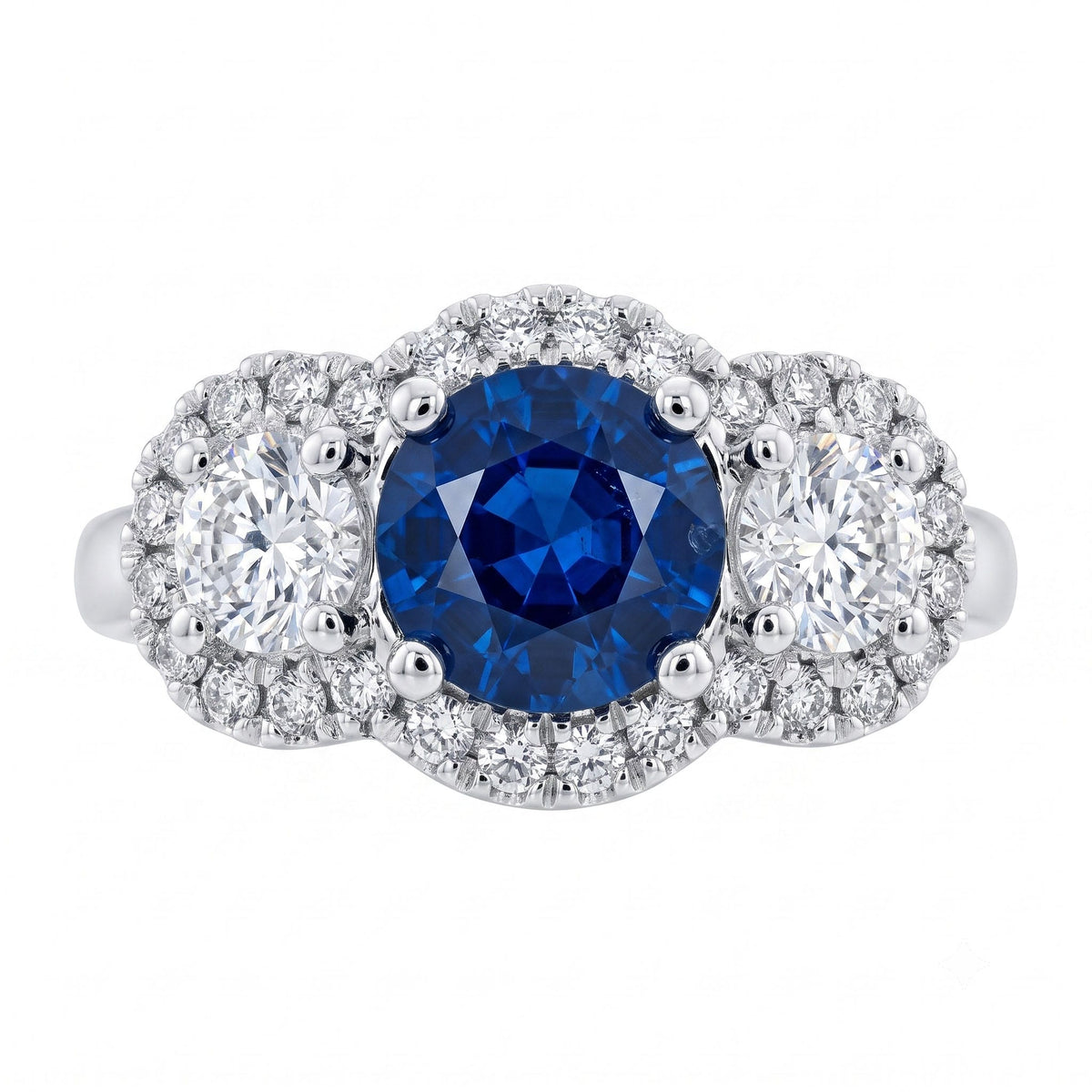 SR057065 - Ring 18KW/4.2G 1SAPP-0.92CT 2RD-0.51CT 28RD-0.21CT