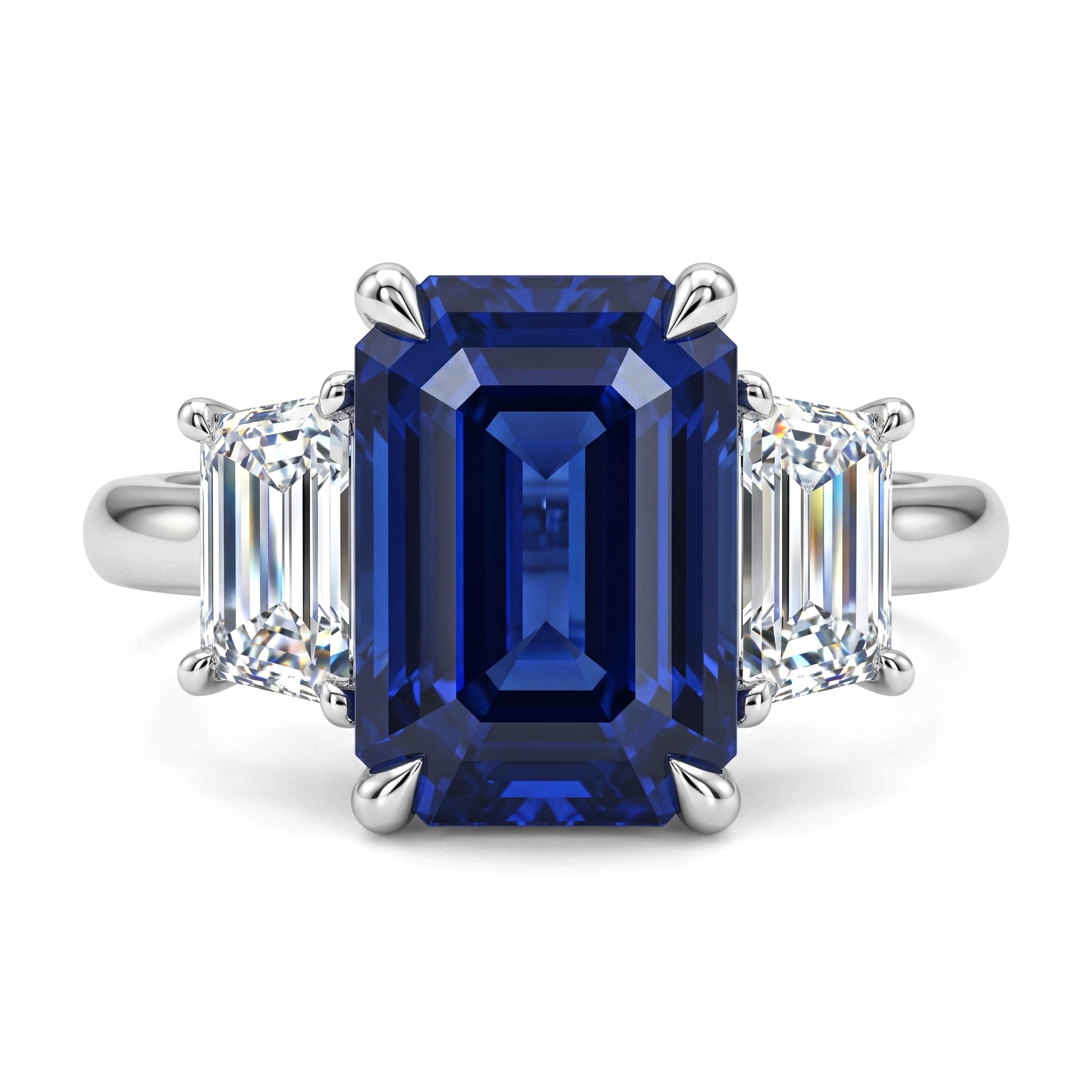 SR057087 - Ring/18KW 1SAPP-4.54CT 2TRAP-0.80CT GIA