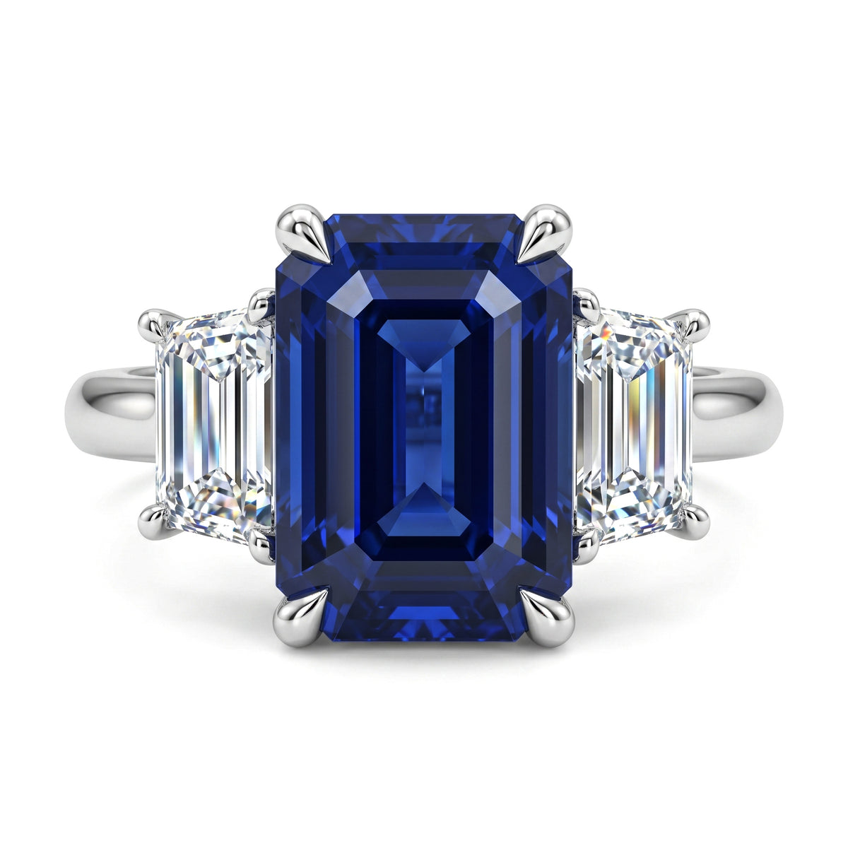 SR057087 - Ring/18KW 1SAPP-4.54CT 2TRAP-0.80CT GIA