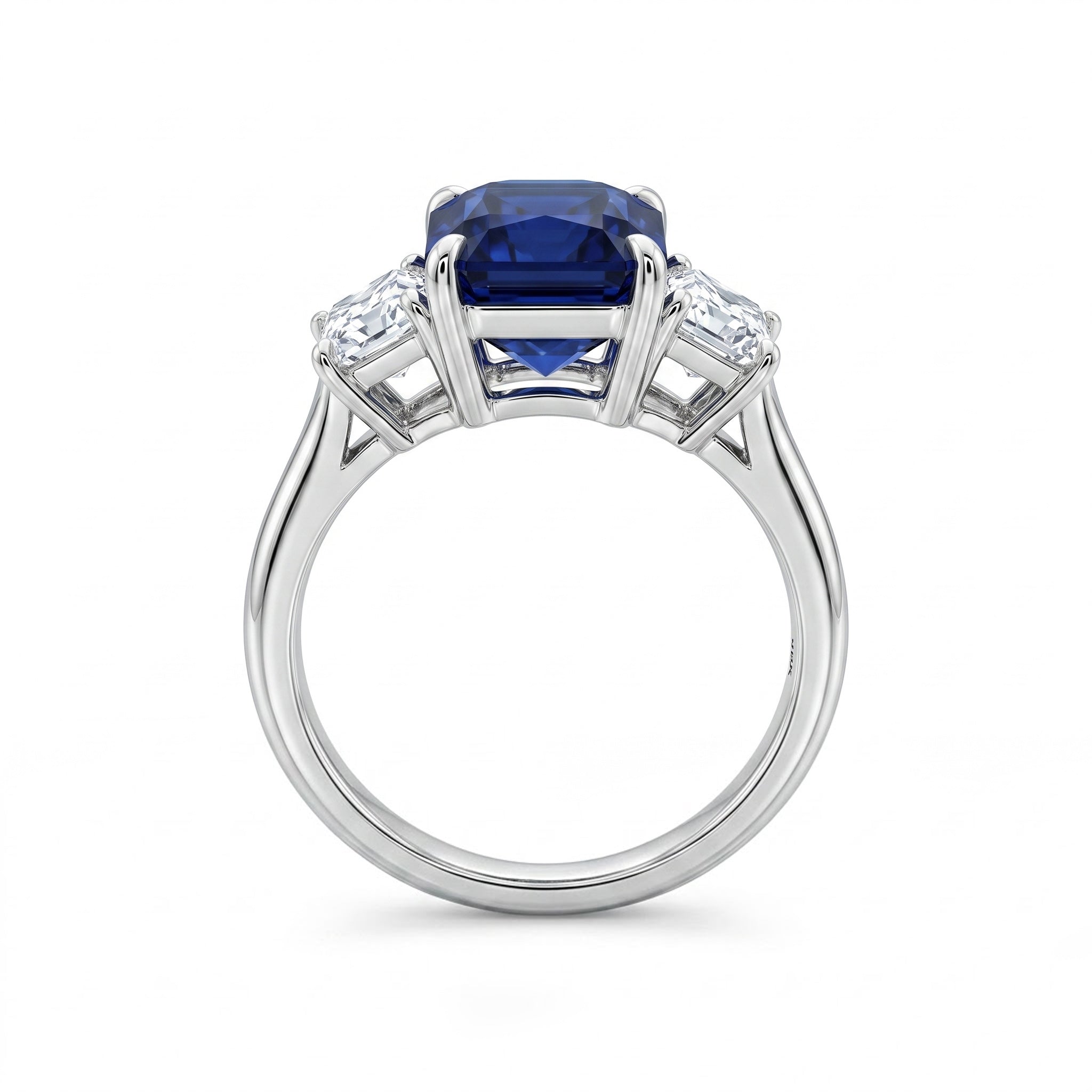SR057087 - Ring/18KW 1SAPP-4.54CT 2TRAP-0.80CT GIA
