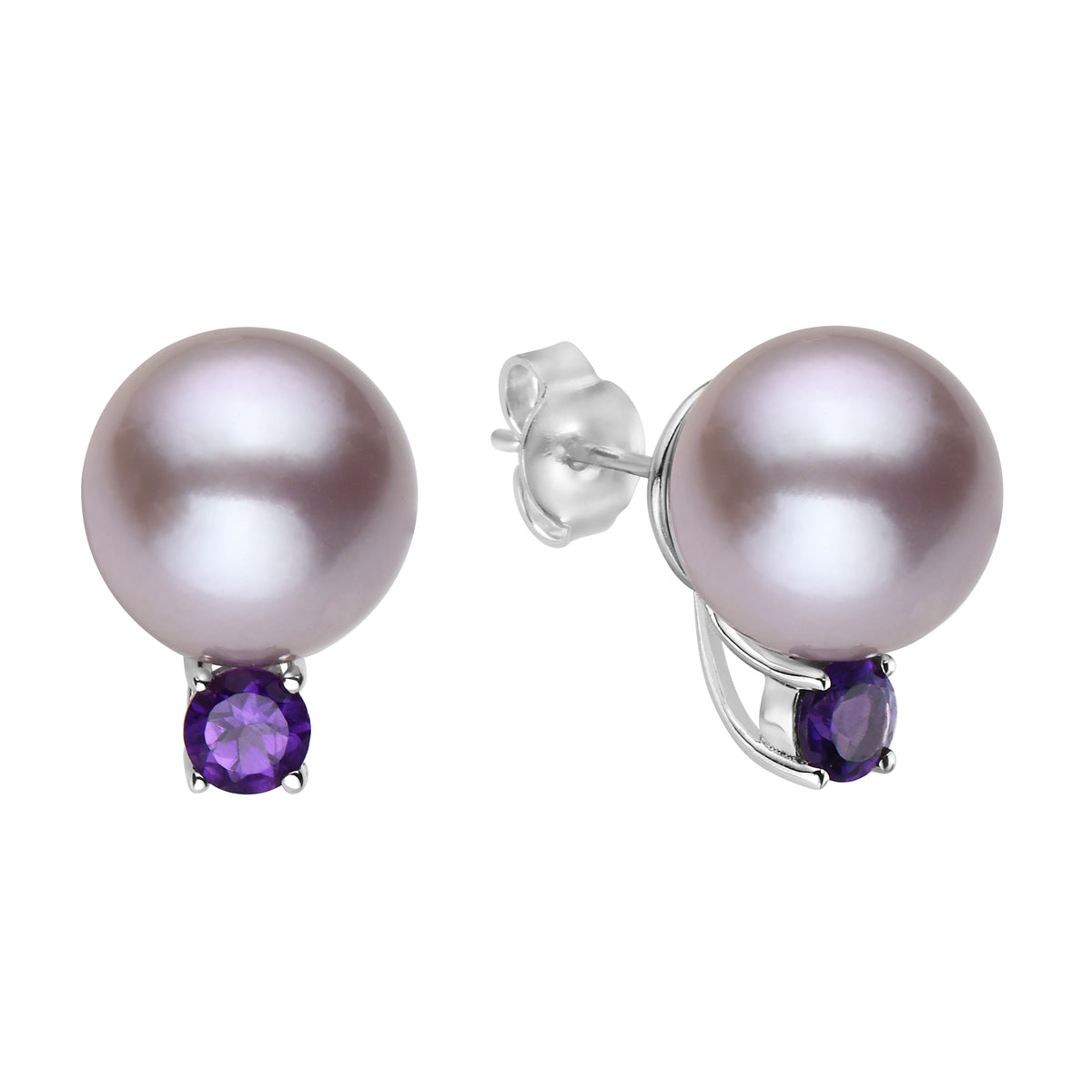 SSE012012A-F - 925-Earring P.Fw 2Ameth-0.65ct 10-11mm