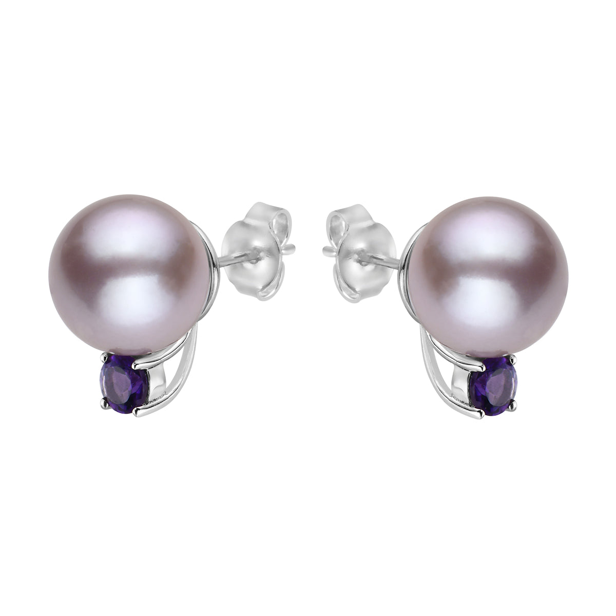 SSE012012A-F - 925-Earring P.Fw 2Ameth-0.65ct 10-11mm