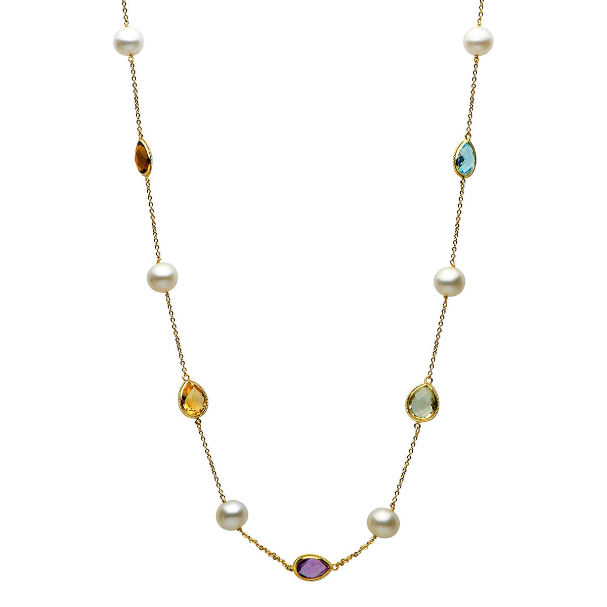 14K Yellow Gold Freshwater Pearl Necklace