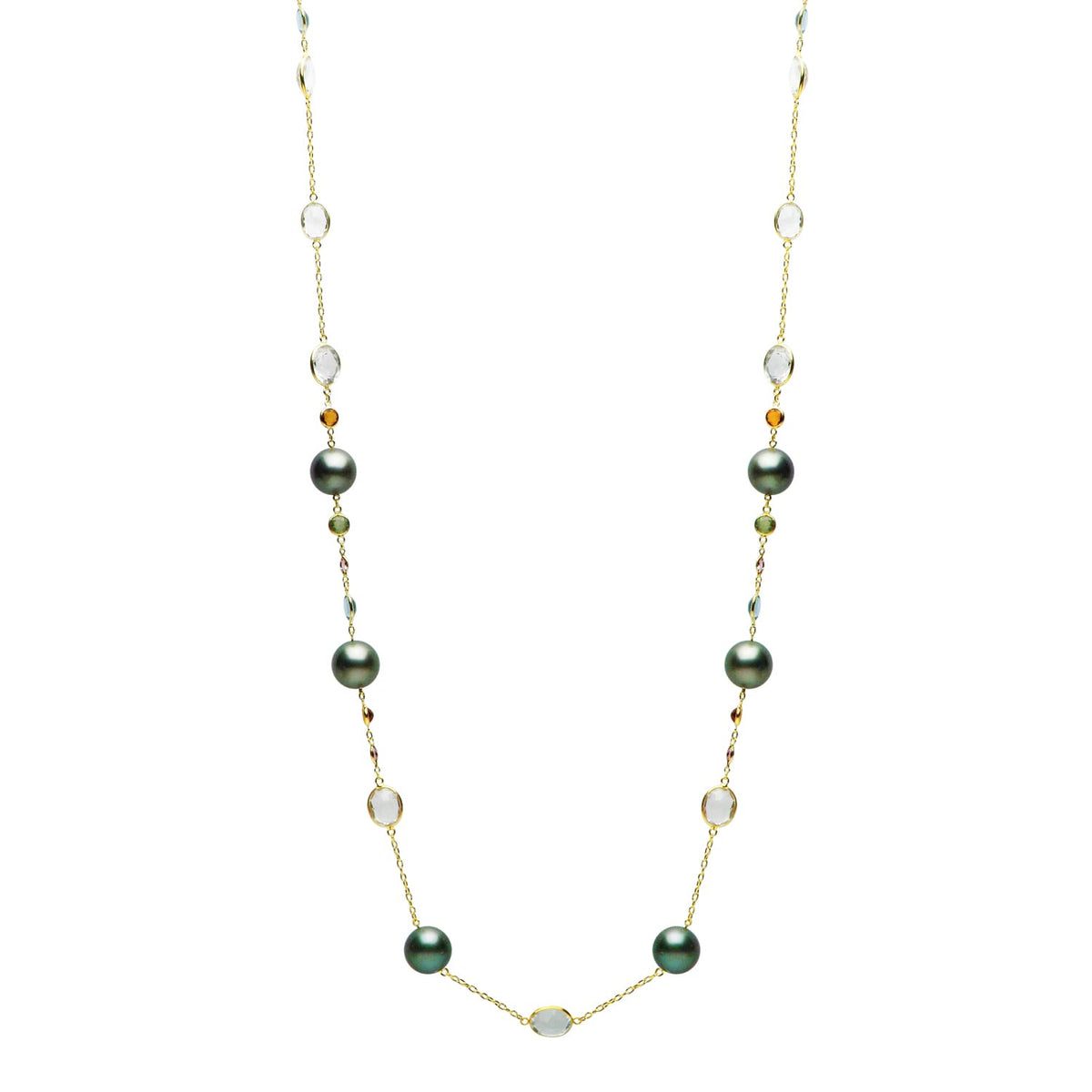 18K Yellow Gold Tahitian Pearl Tincup Bracelet, 10-11mm