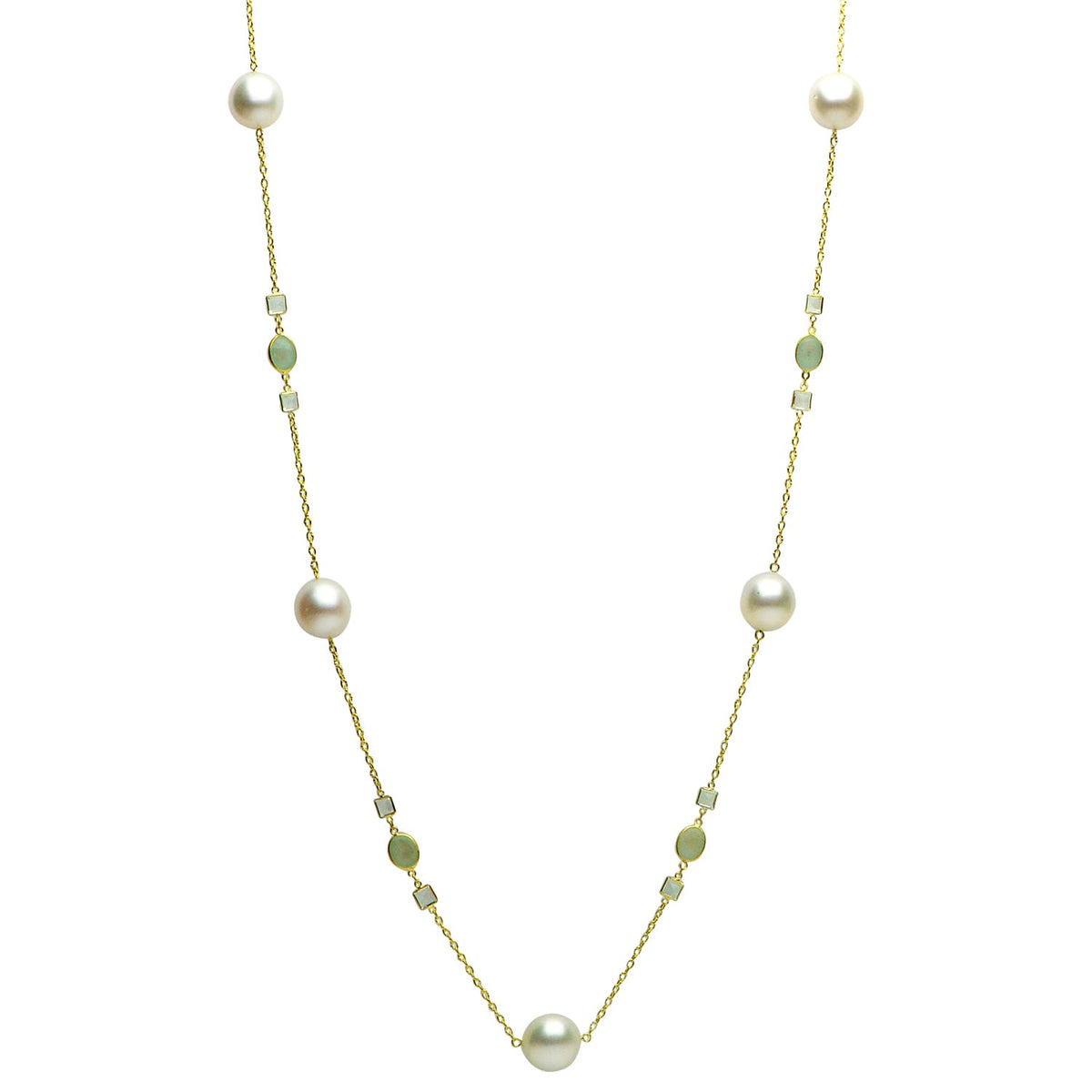 18K Yellow Gold South Sea Pearl Tincup Necklace, 12-13mm