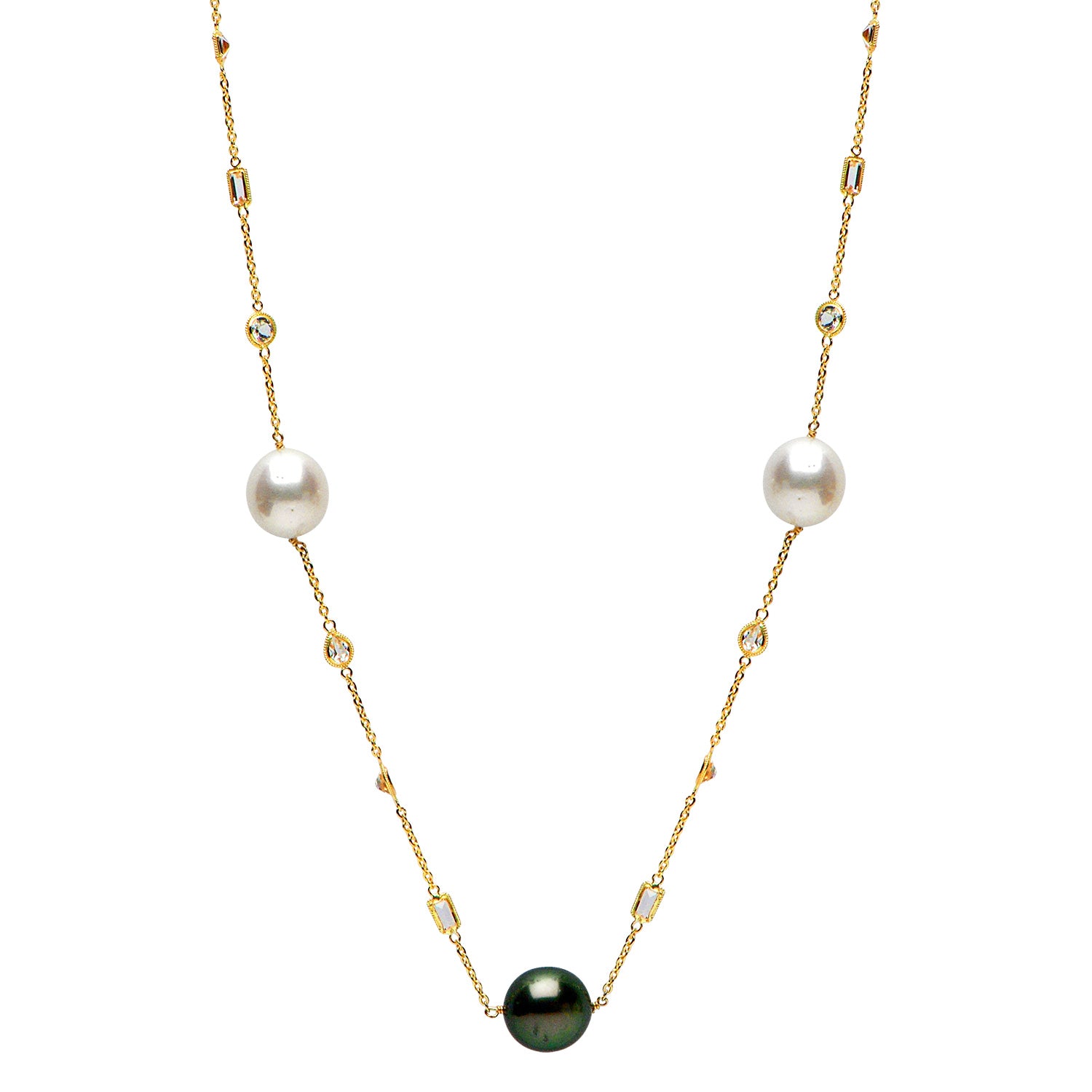 14KY Tahitian Pearl Tincup, 11-12mm