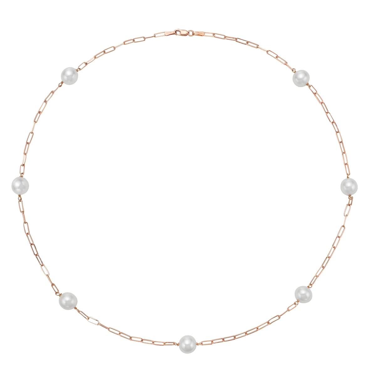 14K Rose Gold Freshwater Pearl Necklace, 8-9mm