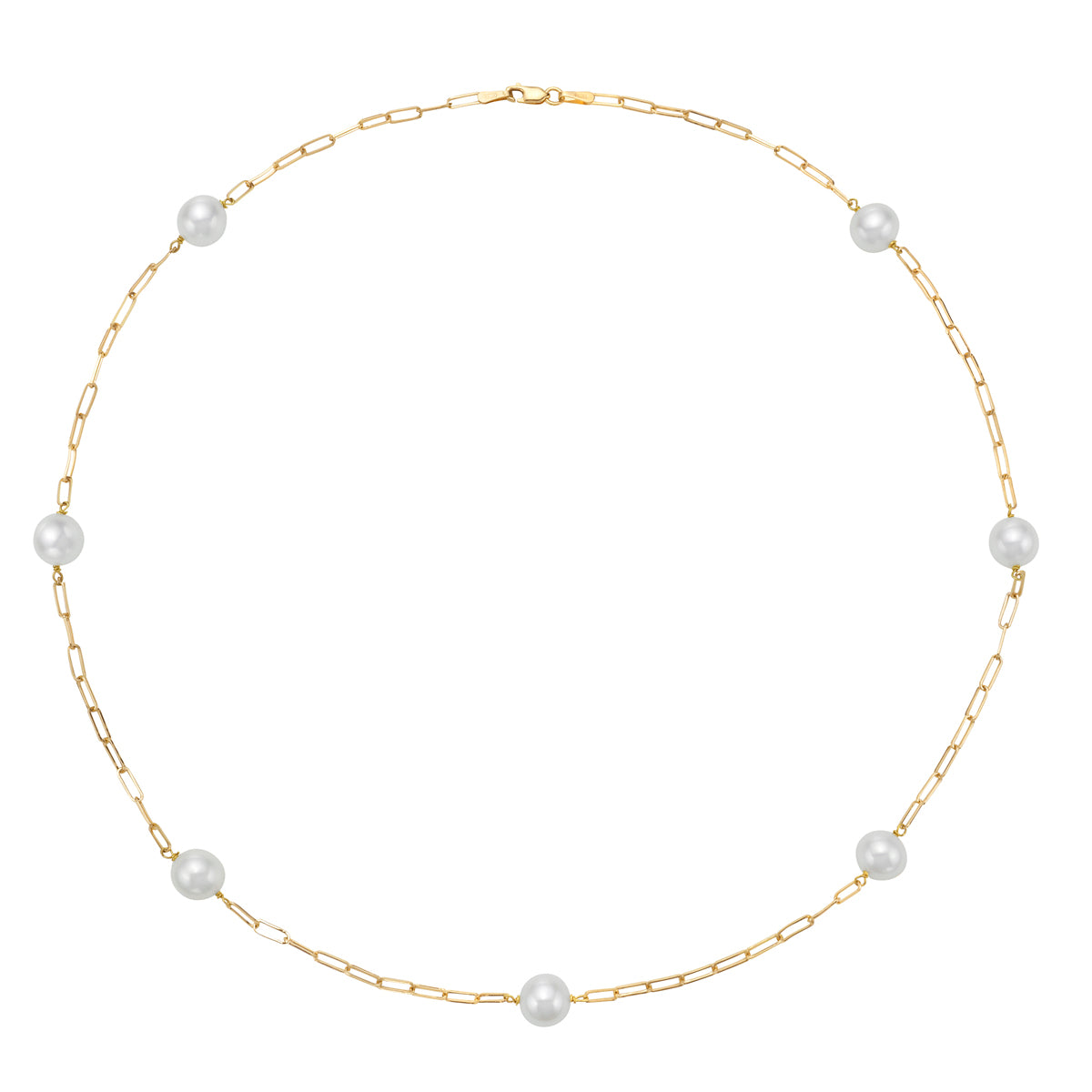 14K Yellow Gold Freshwater Pearl Necklace, 8-9mm