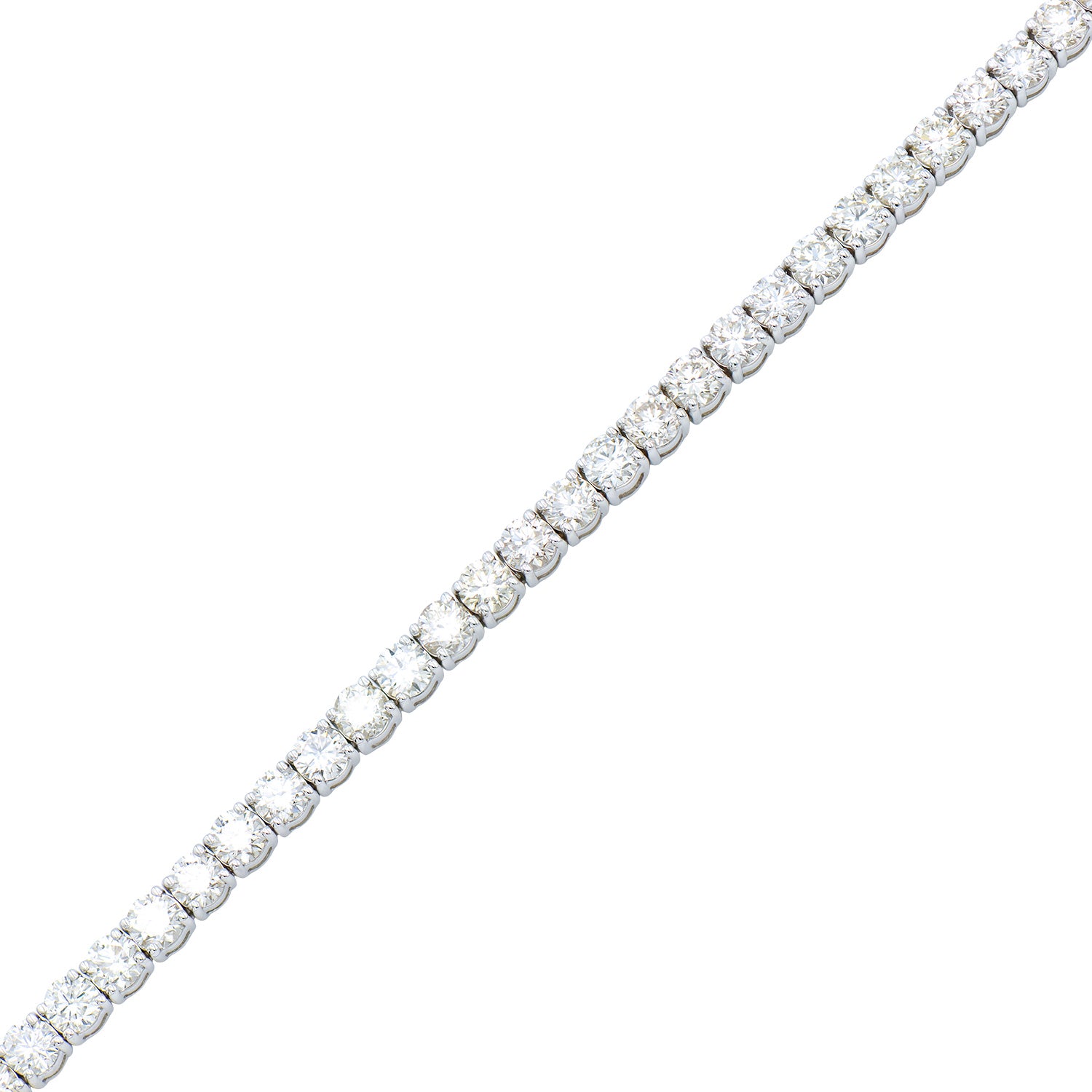 18K White Gold Diamond Tennis Bracelet, 10ct