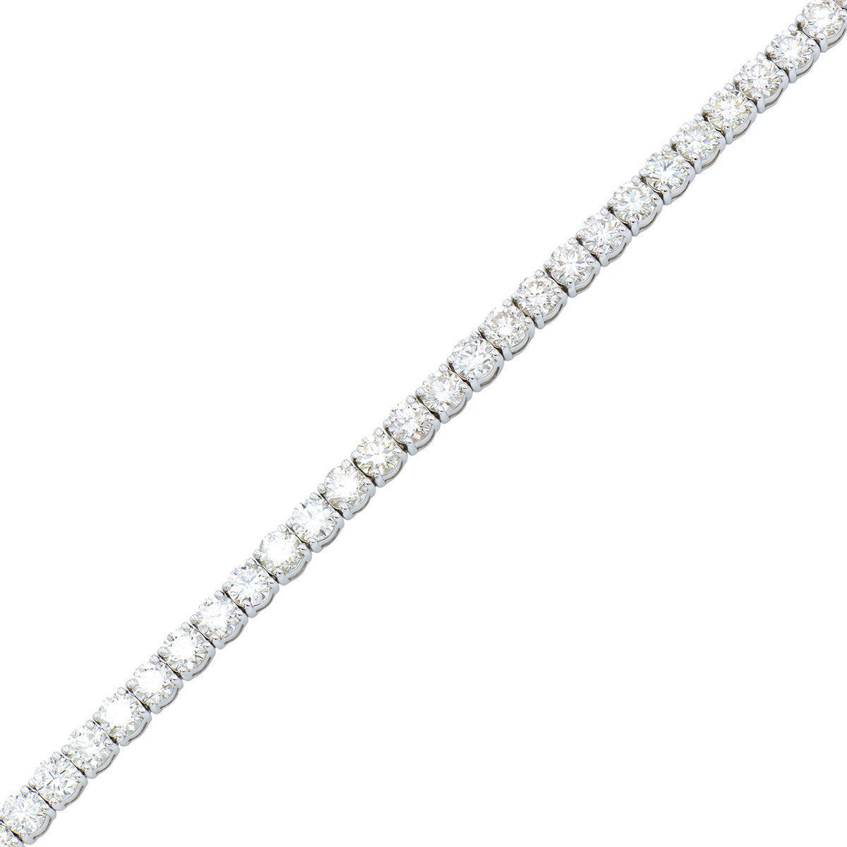 18K White Gold Diamond Tennis Bracelet, 12ct
